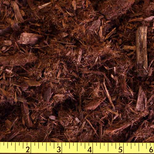 Double grind redwood bark mulch, finer texture, 0 to 2 inch particle size