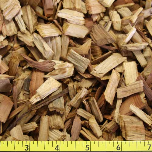 Mixed species wood chips, 1/4 to 3/4 inch particle size, economical ground cover