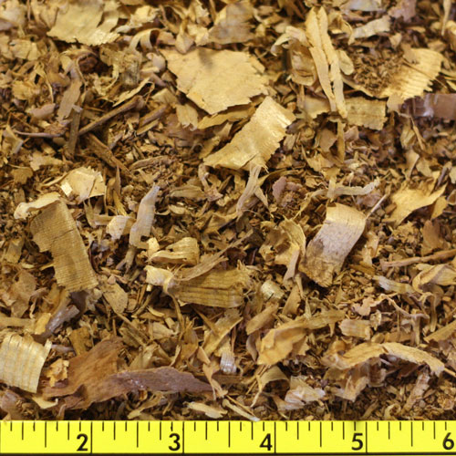 Redwood wood shavings from lumber surfacing, 3/4 inch and larger particles